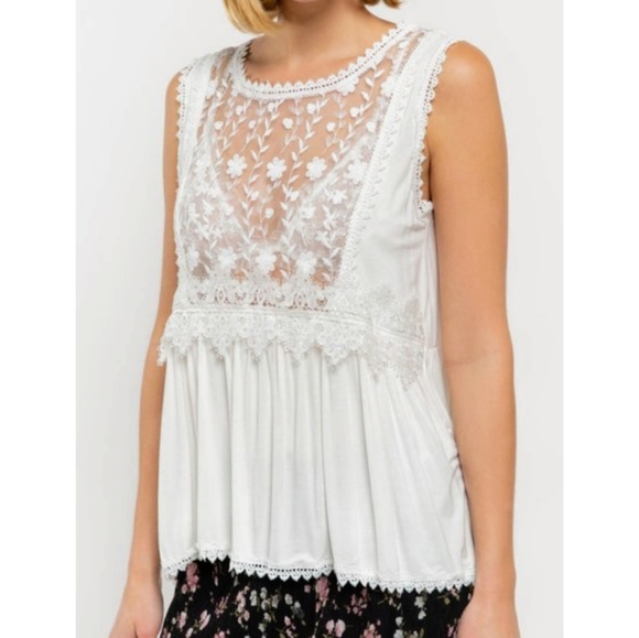 POL Tops - FINAL SALE 🆕🌿POL FLORAL MESH TOP🌿